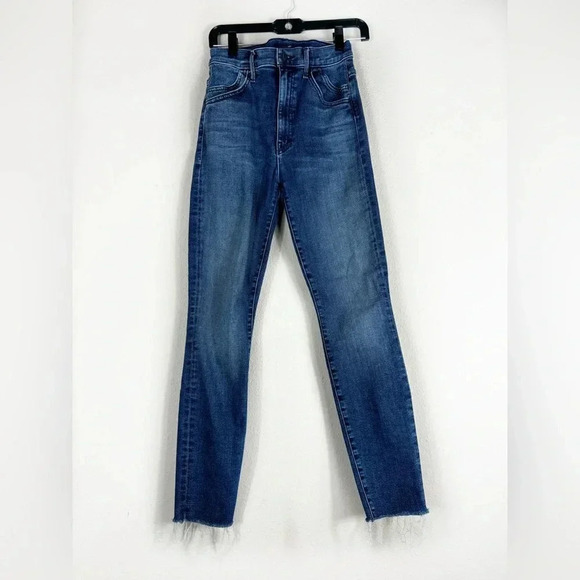 Mother The Stash Swooner Ankle Fray Chick Flick Blue Jeans Stretch Size 27 - Picture 4 of 16